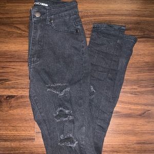 FashionNova Very Ripped Black High-Waisted Jeans